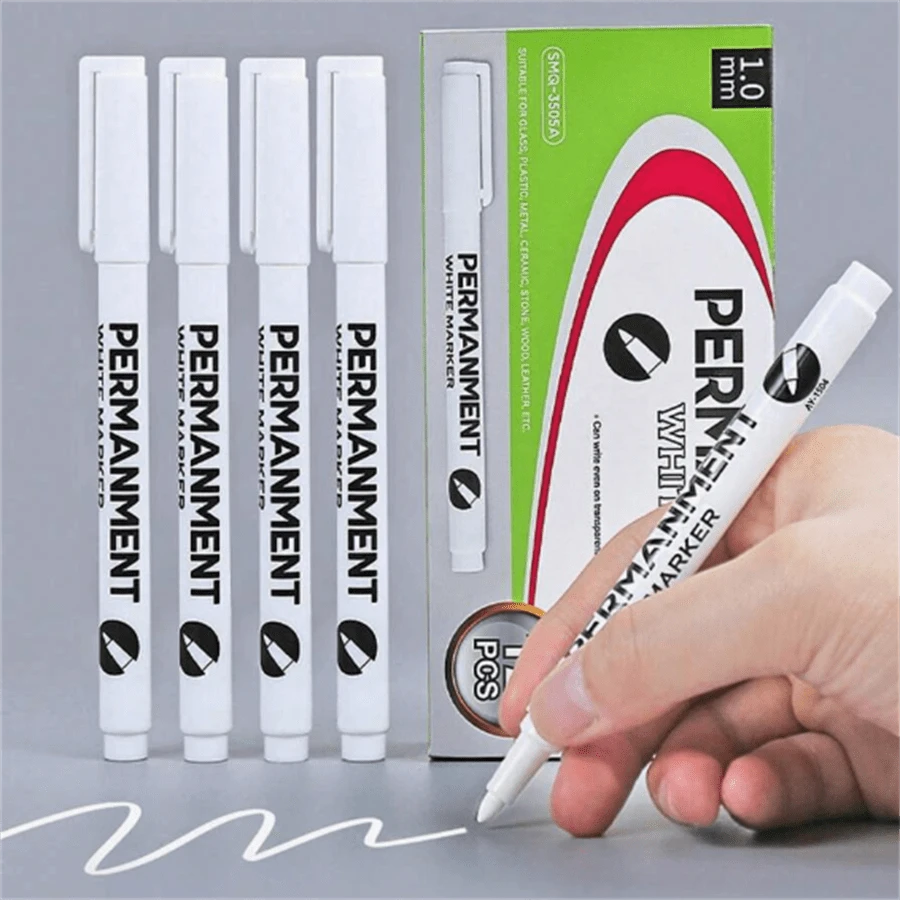 Set de Plumones para Neumáticos – 12 Colores también puro blancos  Vibrantes a Prueba de Agua + un collar de regalo