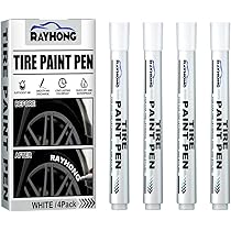 Set de Plumones para Neumáticos – 12 Colores también puro blancos  Vibrantes a Prueba de Agua + un collar de regalo
