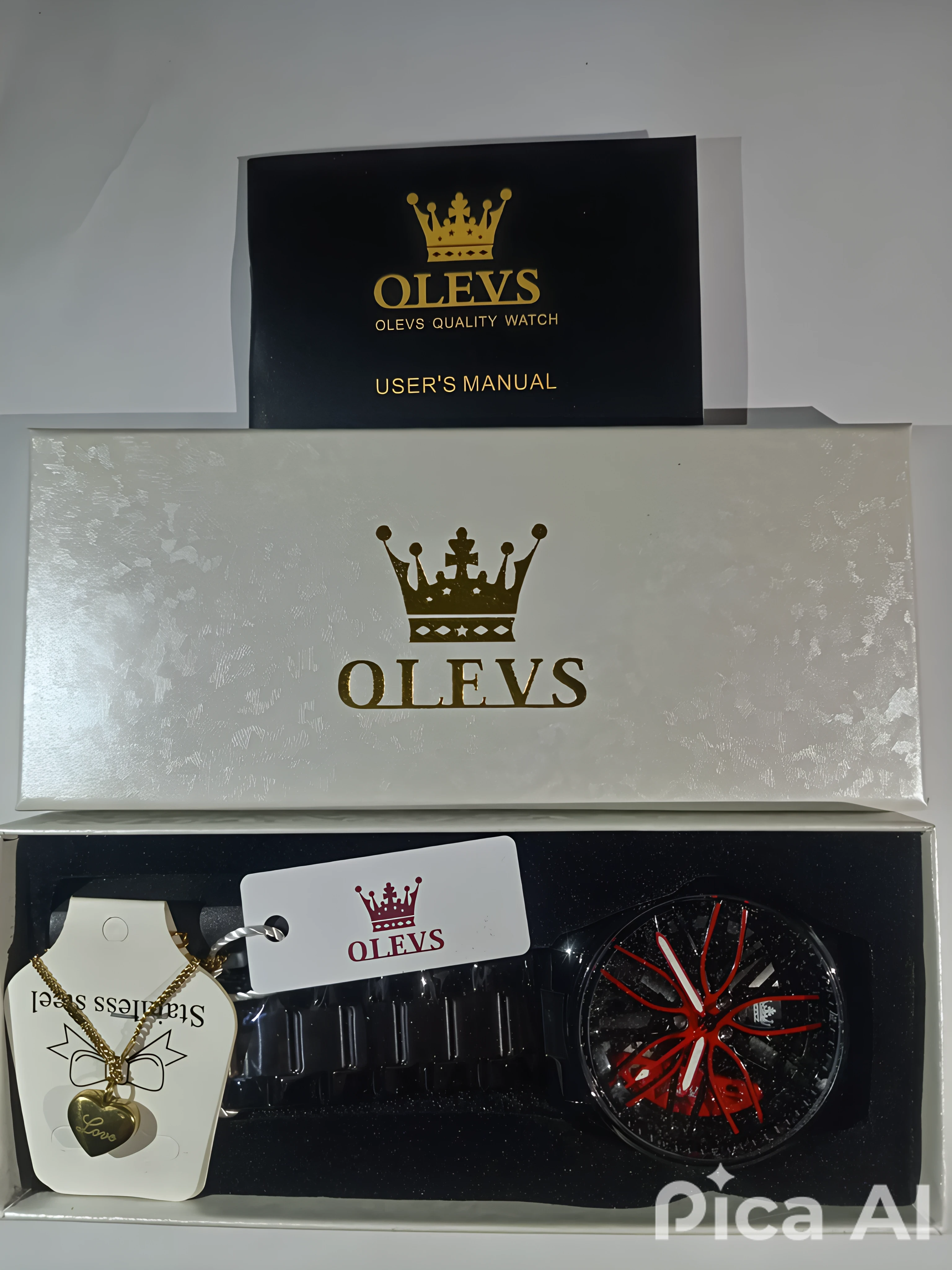 🕶️ OLEVS - Reloj de Pulsera de Cuarzo Deportivo para Hombre + collar gratis bañado en ORO
