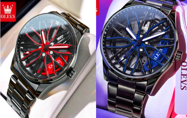 🕶️ OLEVS - Reloj de Pulsera de Cuarzo Deportivo para Hombre + collar gratis bañado en ORO